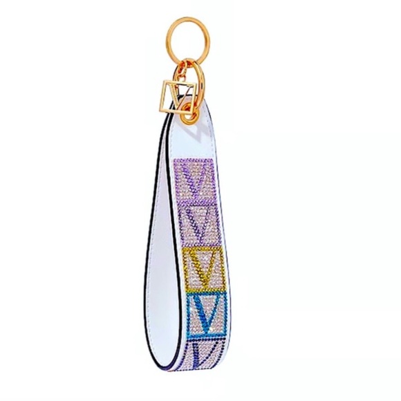 SOLD-Victoria's Secret Sparkly "V" Signature Wristlet Keychain - Picture 1 of 3